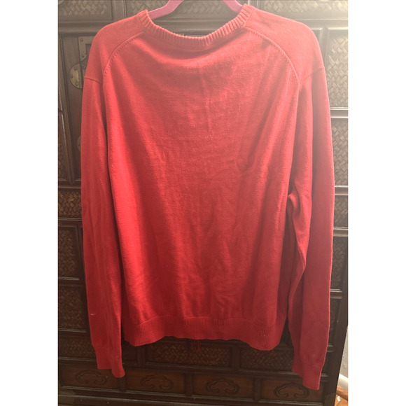 JCP JC Penneys Mens 100% Cotton Sweater Red Combed Crew Neck Long Sleeve Size XL - Picture 11 of 11